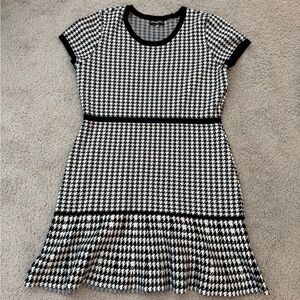 Karl Lagerfeld Black and White Houndstooth Dress